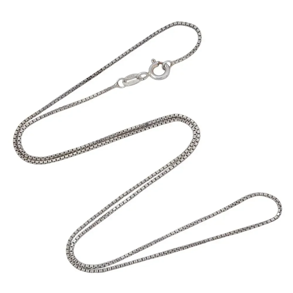 Vintage Sterling Silver 925 Italy Box Chain Necklace | 18